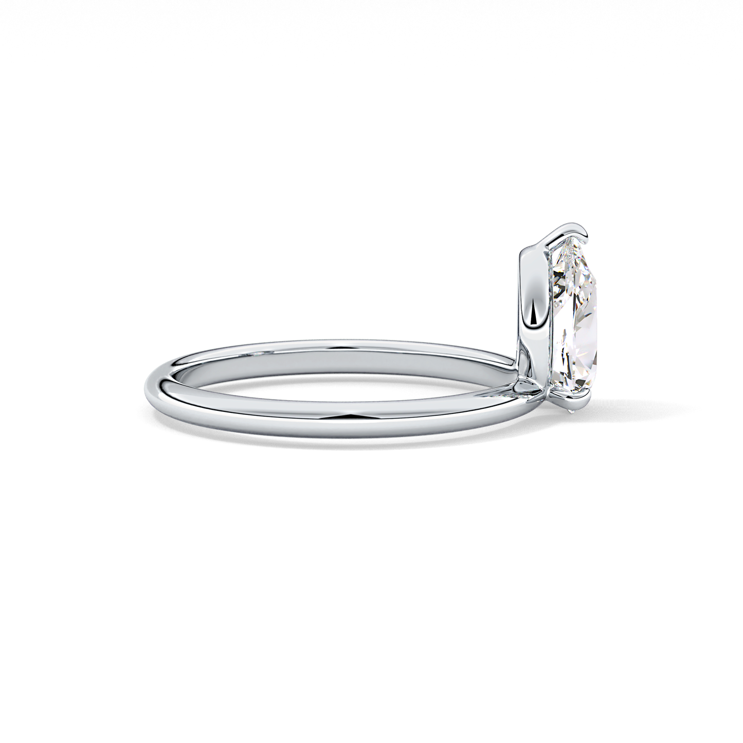 Pear Solitaire Lab Grown Diamond Engagement Ring