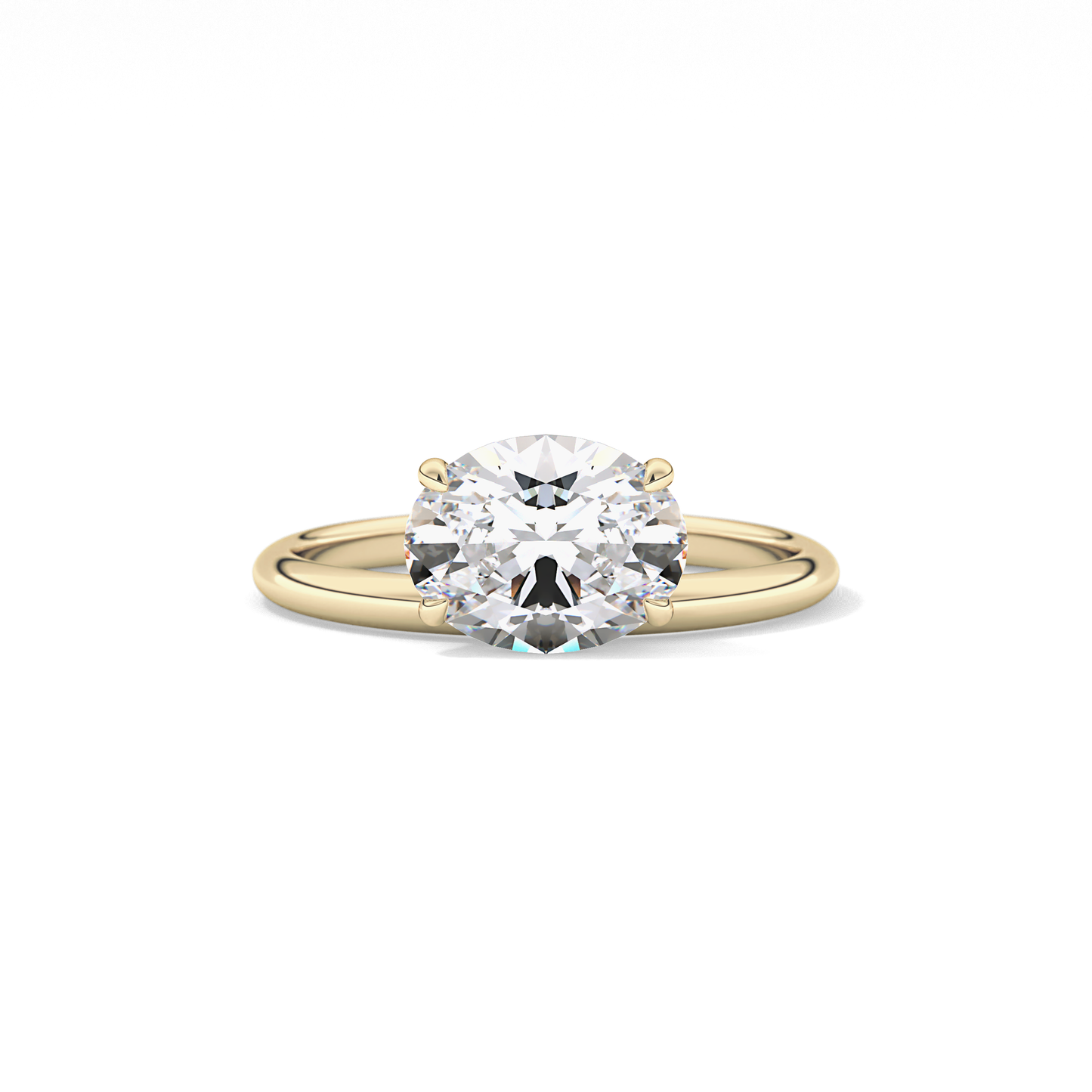 East West Oval Solitaire Lab Grown Diamond Engagement Ring