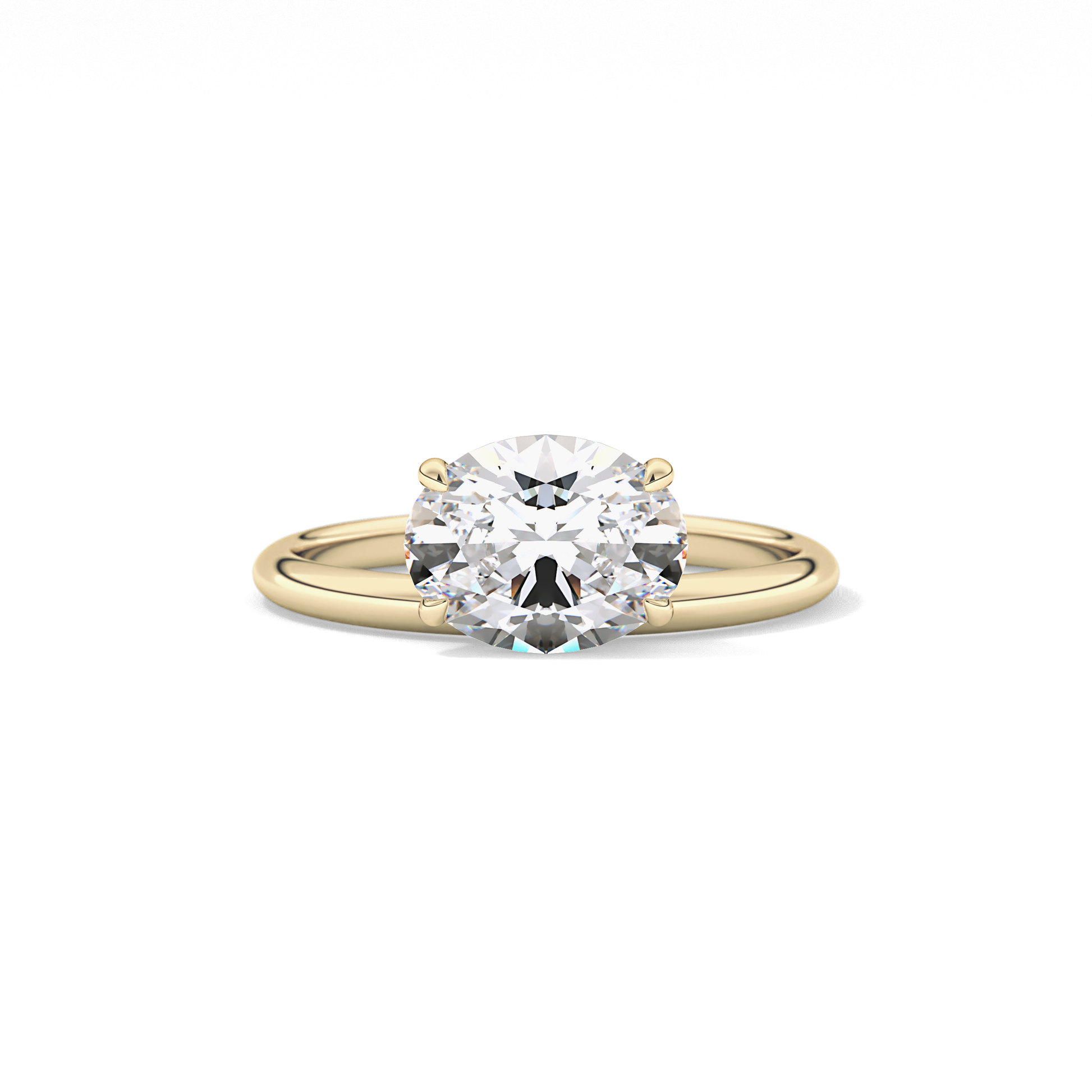 East West Oval Solitaire Lab Grown Diamond Engagement Ring