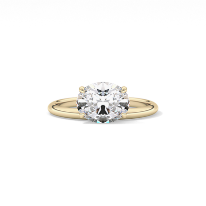 East West Oval Solitaire Lab Grown Diamond Engagement Ring