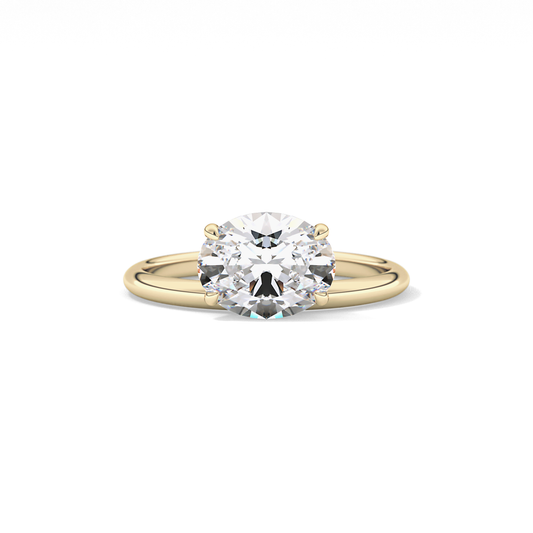 East West Oval Solitaire Lab Grown Diamond Engagement Ring