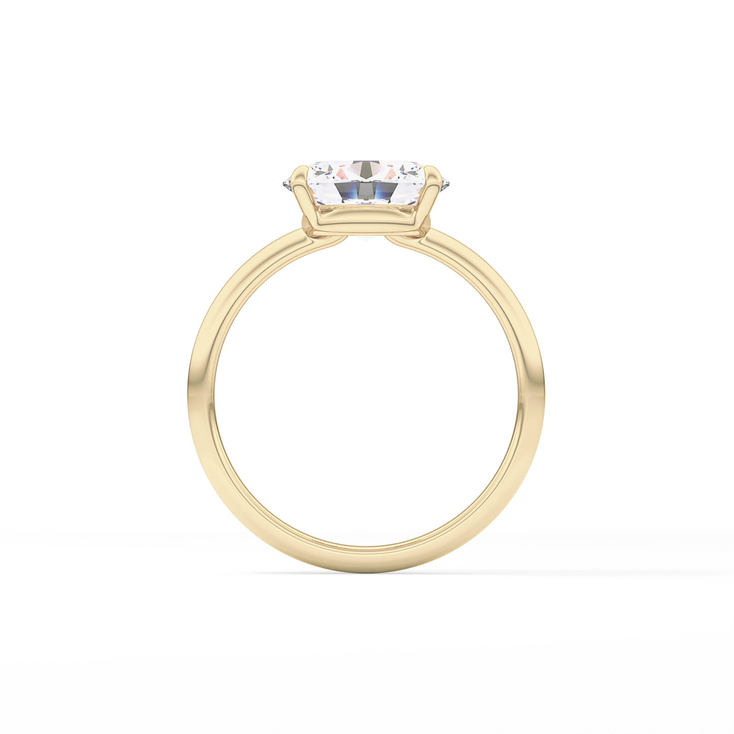 East West Oval Solitaire Lab Grown Diamond Engagement Ring