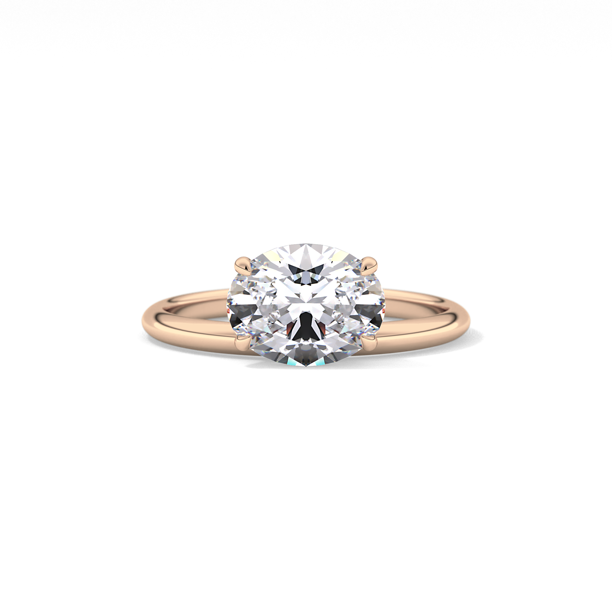East West Oval Solitaire Lab Grown Diamond Engagement Ring
