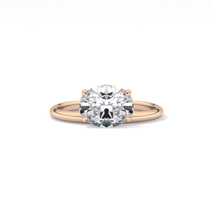 East West Oval Solitaire Lab Grown Diamond Engagement Ring
