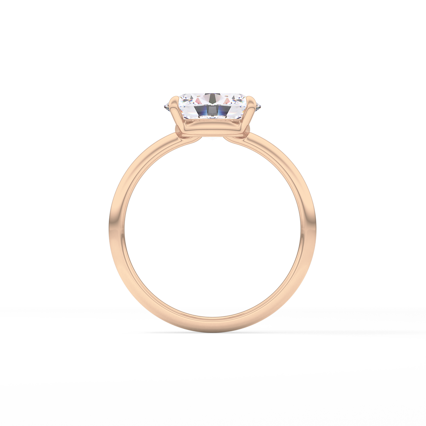 East West Oval Solitaire Lab Grown Diamond Engagement Ring