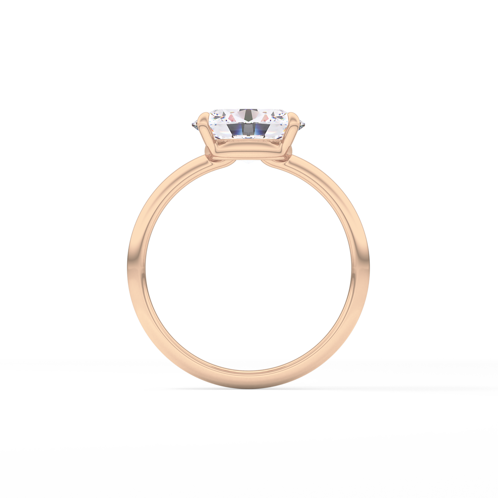 East West Oval Solitaire Lab Grown Diamond Engagement Ring