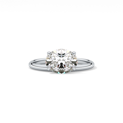 East West Oval Solitaire Lab Grown Diamond Engagement Ring