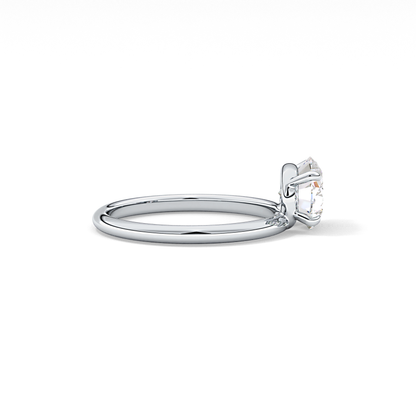 East West Oval Solitaire Lab Grown Diamond Engagement Ring