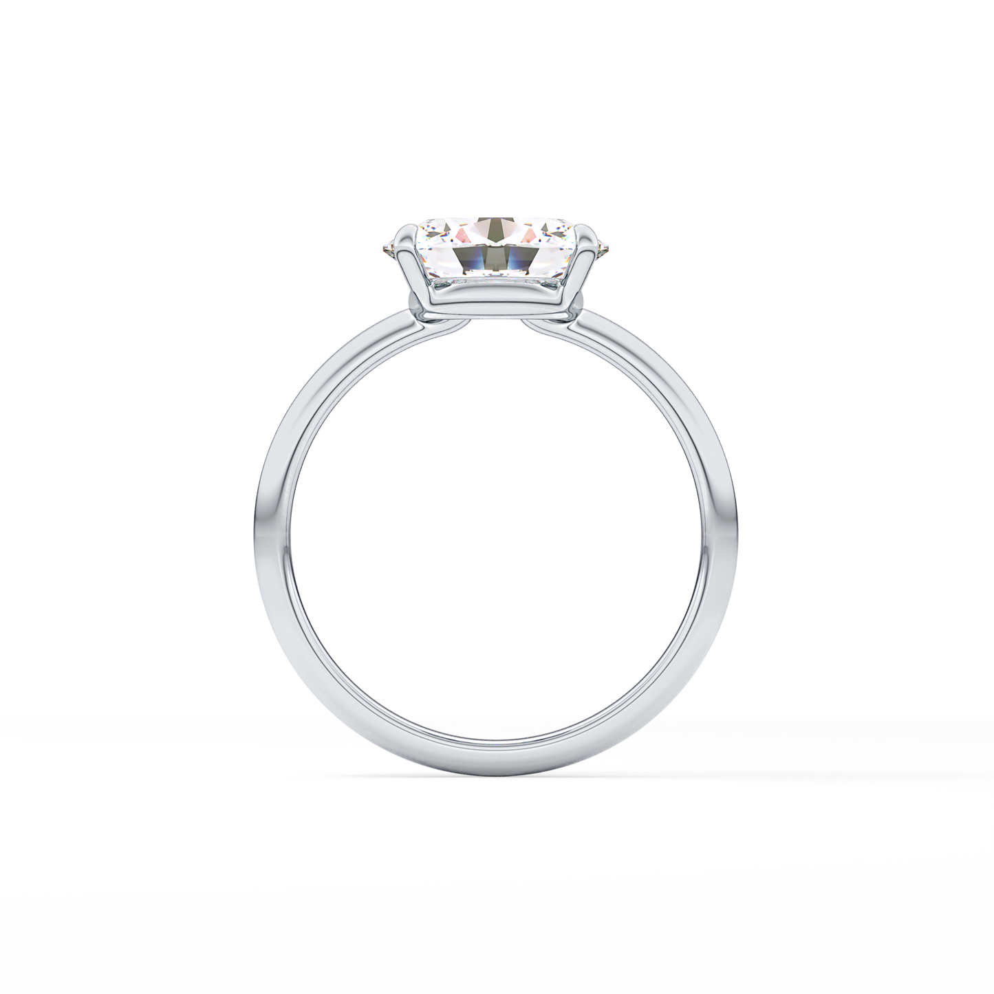East West Oval Solitaire Lab Grown Diamond Engagement Ring