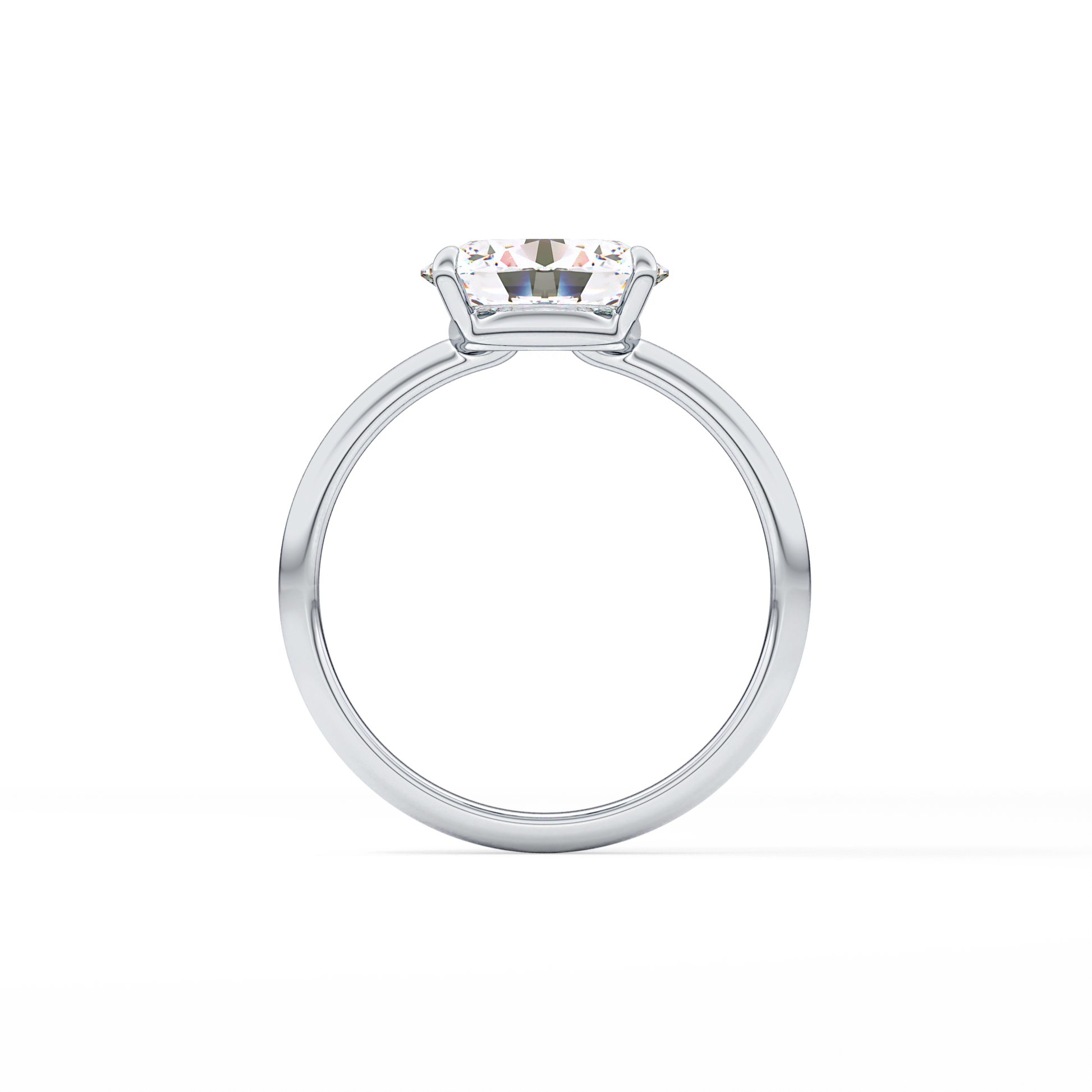 East West Oval Solitaire Lab Grown Diamond Engagement Ring