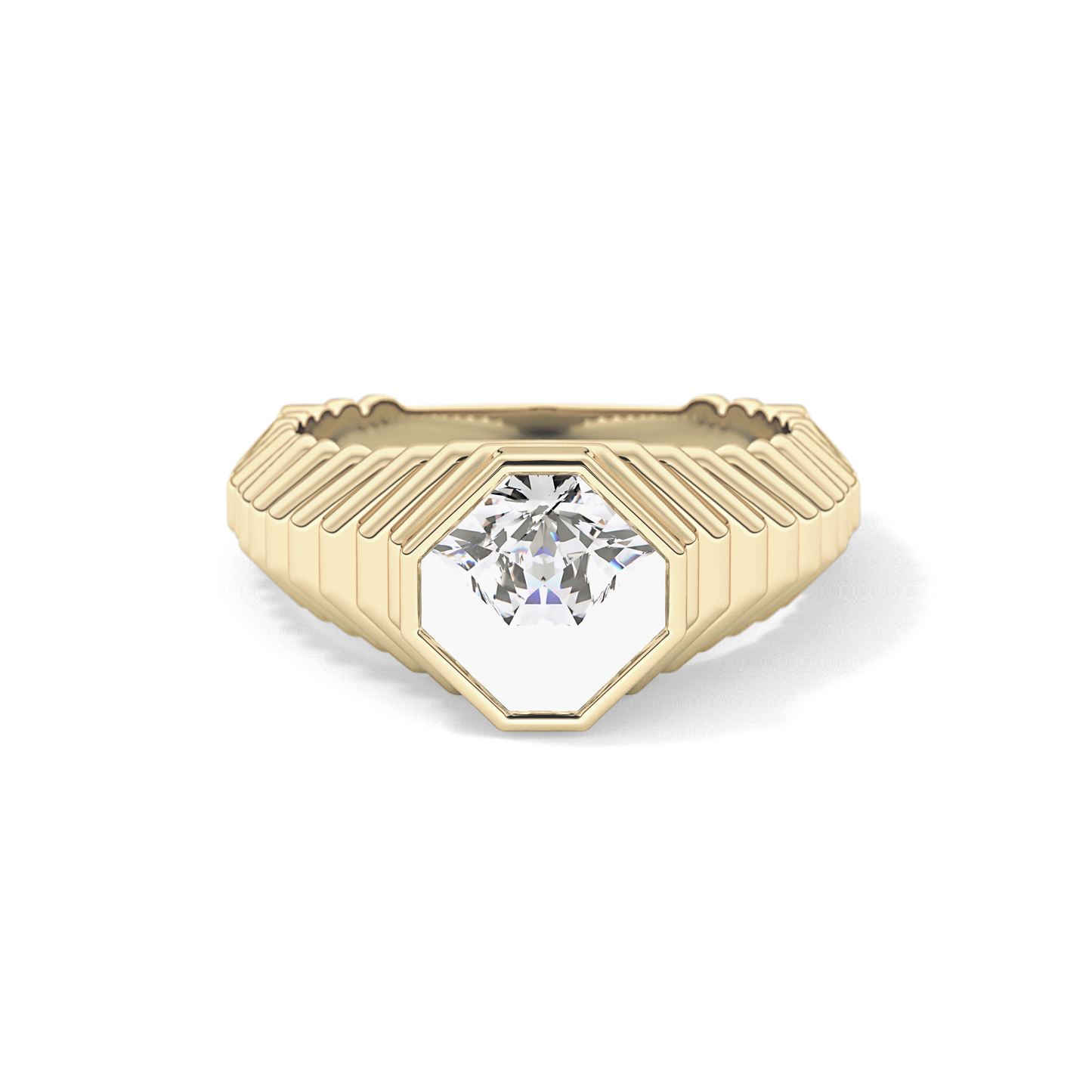 Asscher Bezel Lab Grown Diamond Engagement Ring