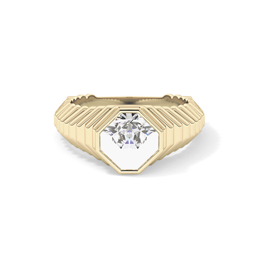 Asscher Bezel Lab Grown Diamond Engagement Ring