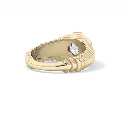 Asscher Bezel Lab Grown Diamond Engagement Ring