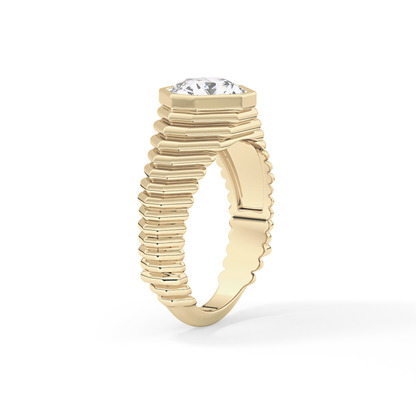 Asscher Bezel Lab Grown Diamond Engagement Ring