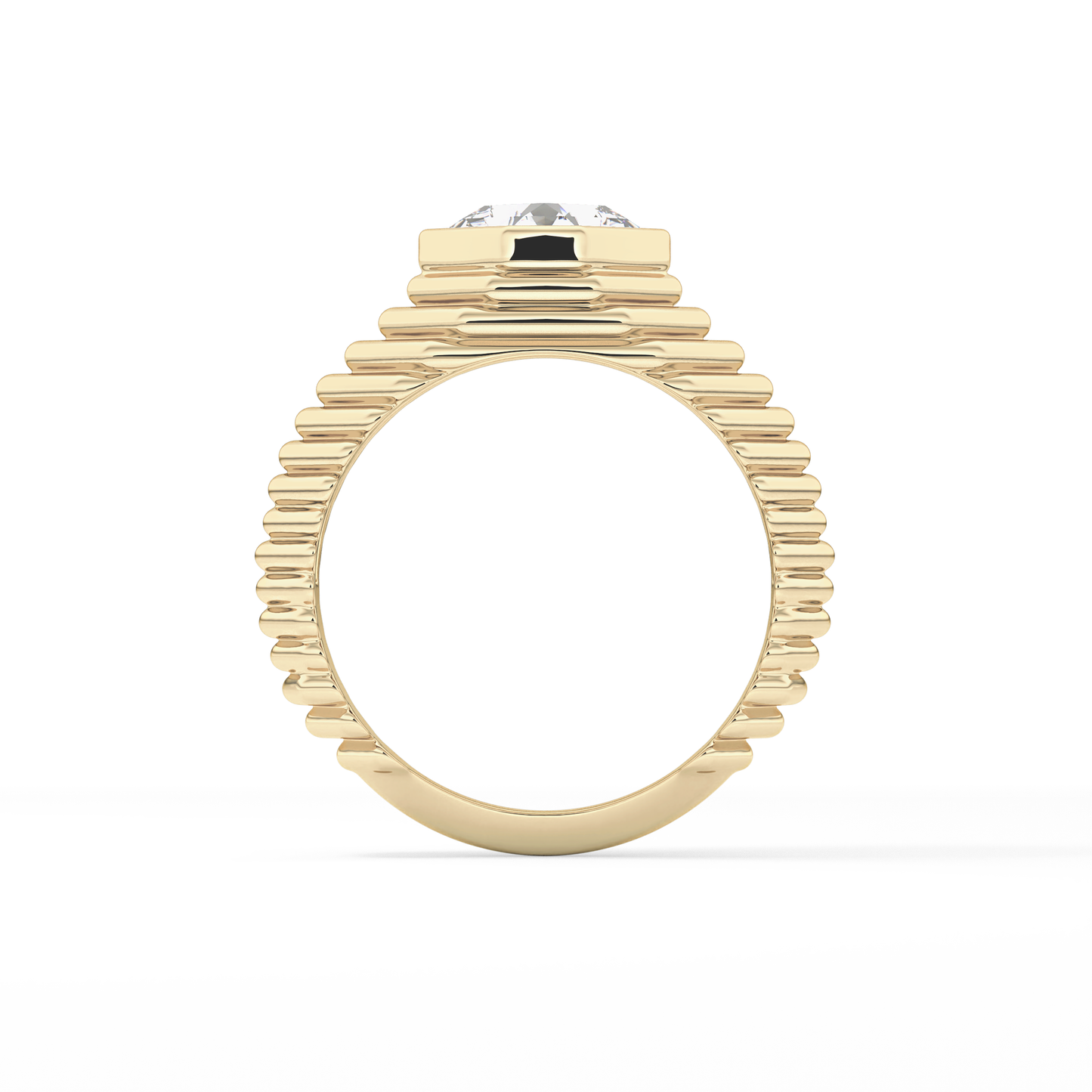 Asscher Bezel Lab Grown Diamond Engagement Ring