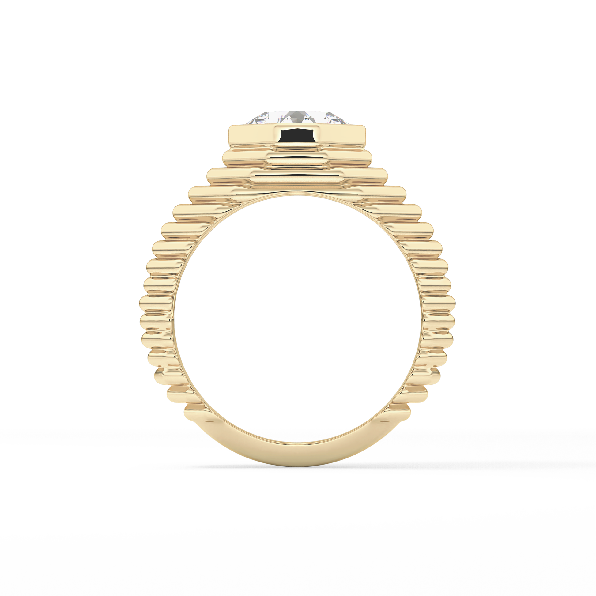 Asscher Bezel Lab Grown Diamond Engagement Ring