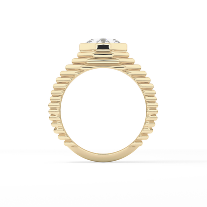 Asscher Bezel Lab Grown Diamond Engagement Ring