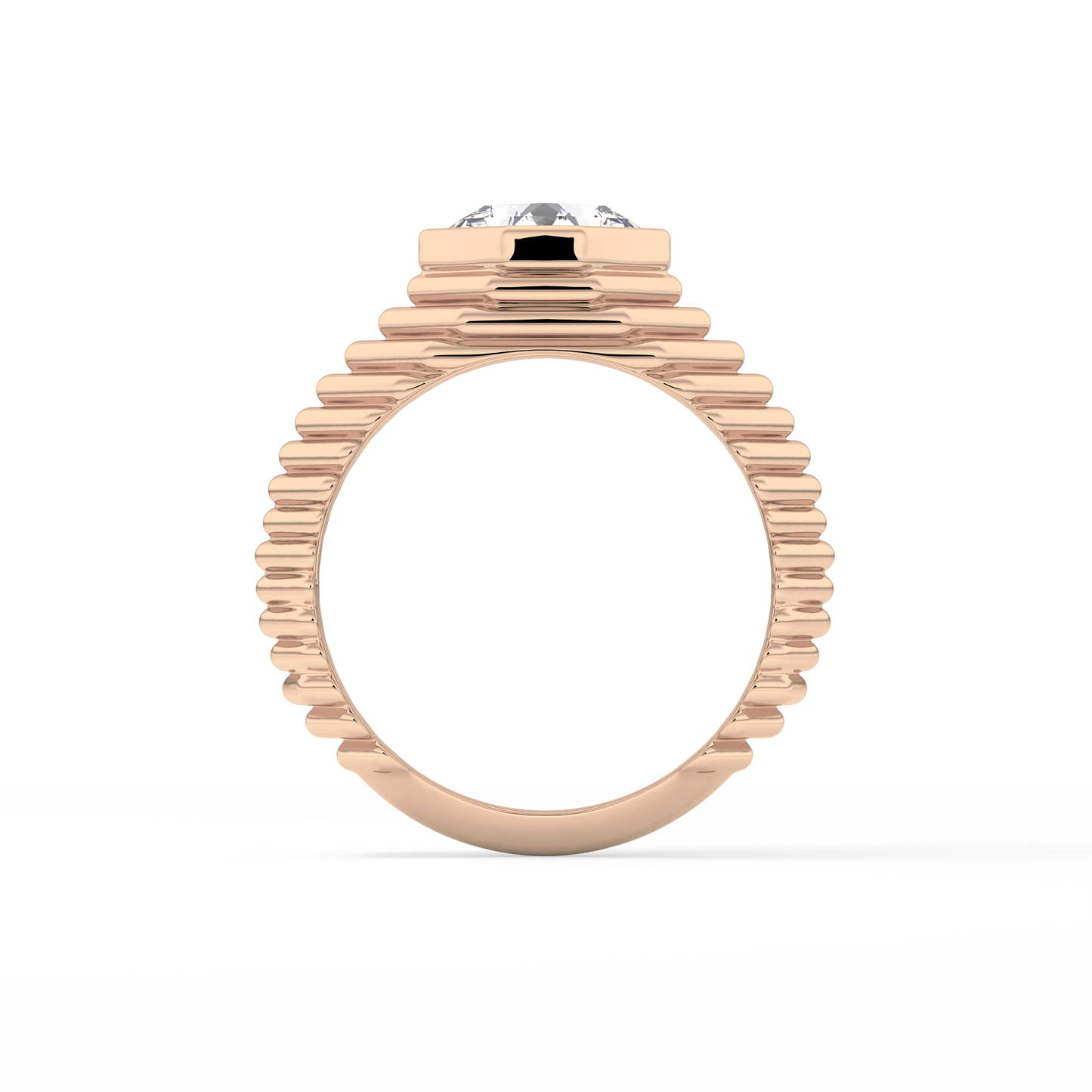 Asscher Bezel Lab Grown Diamond Engagement Ring