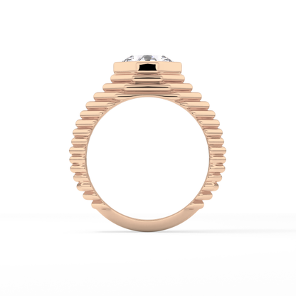 Asscher Bezel Lab Grown Diamond Engagement Ring