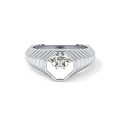 Asscher Bezel Lab Grown Diamond Engagement Ring