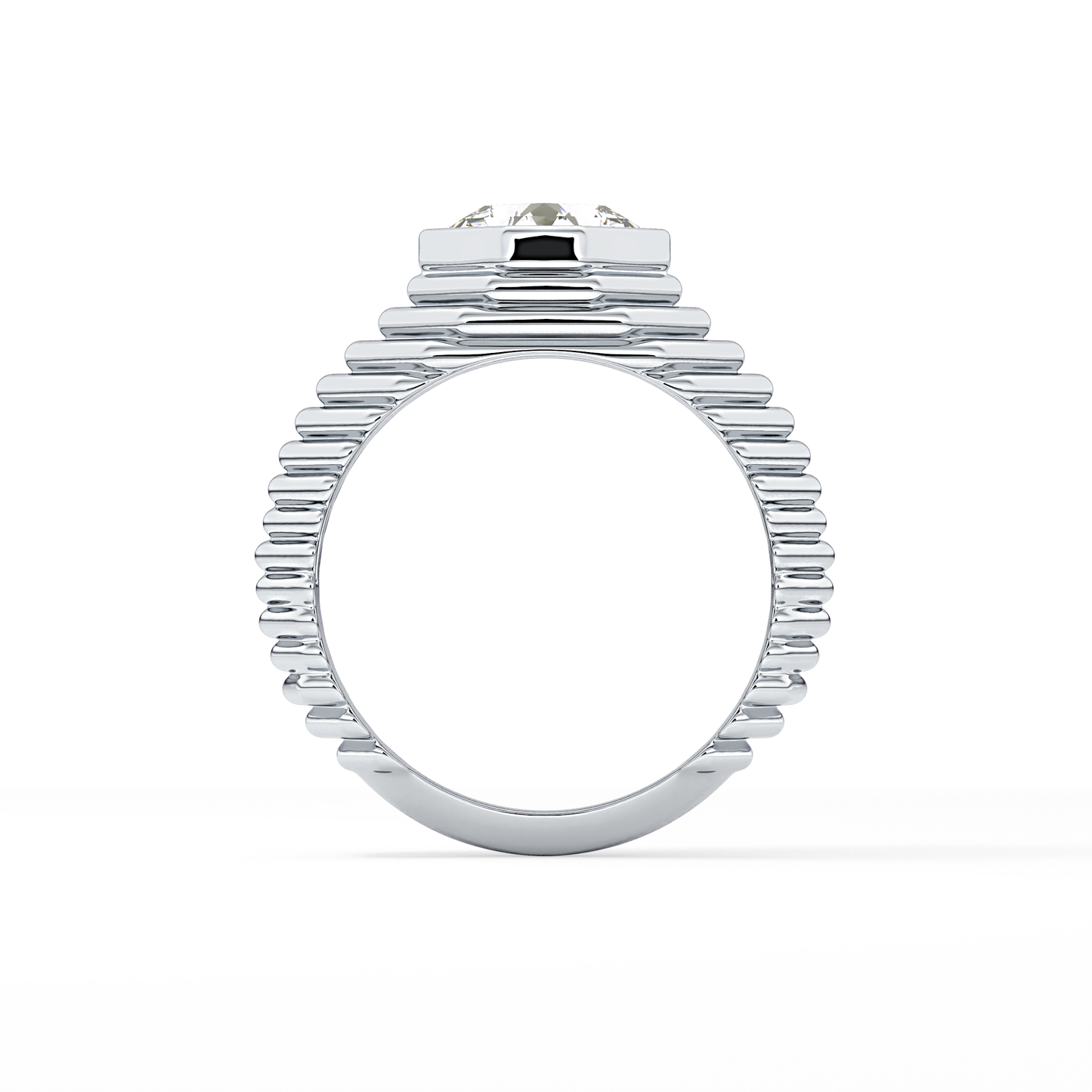 Asscher Bezel Lab Grown Diamond Engagement Ring