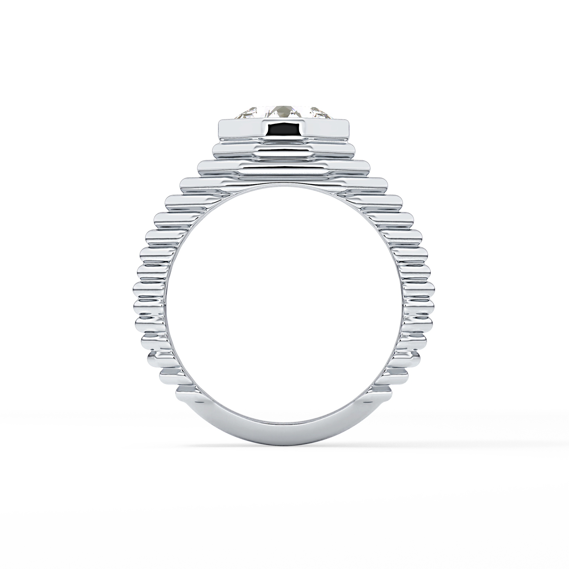Asscher Bezel Lab Grown Diamond Engagement Ring