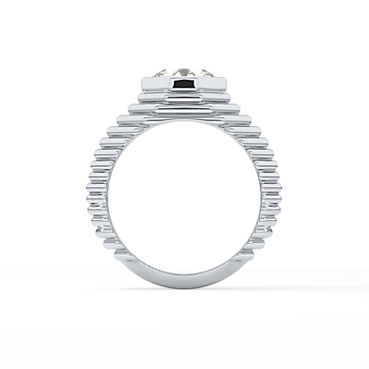 Asscher Bezel Lab Grown Diamond Engagement Ring