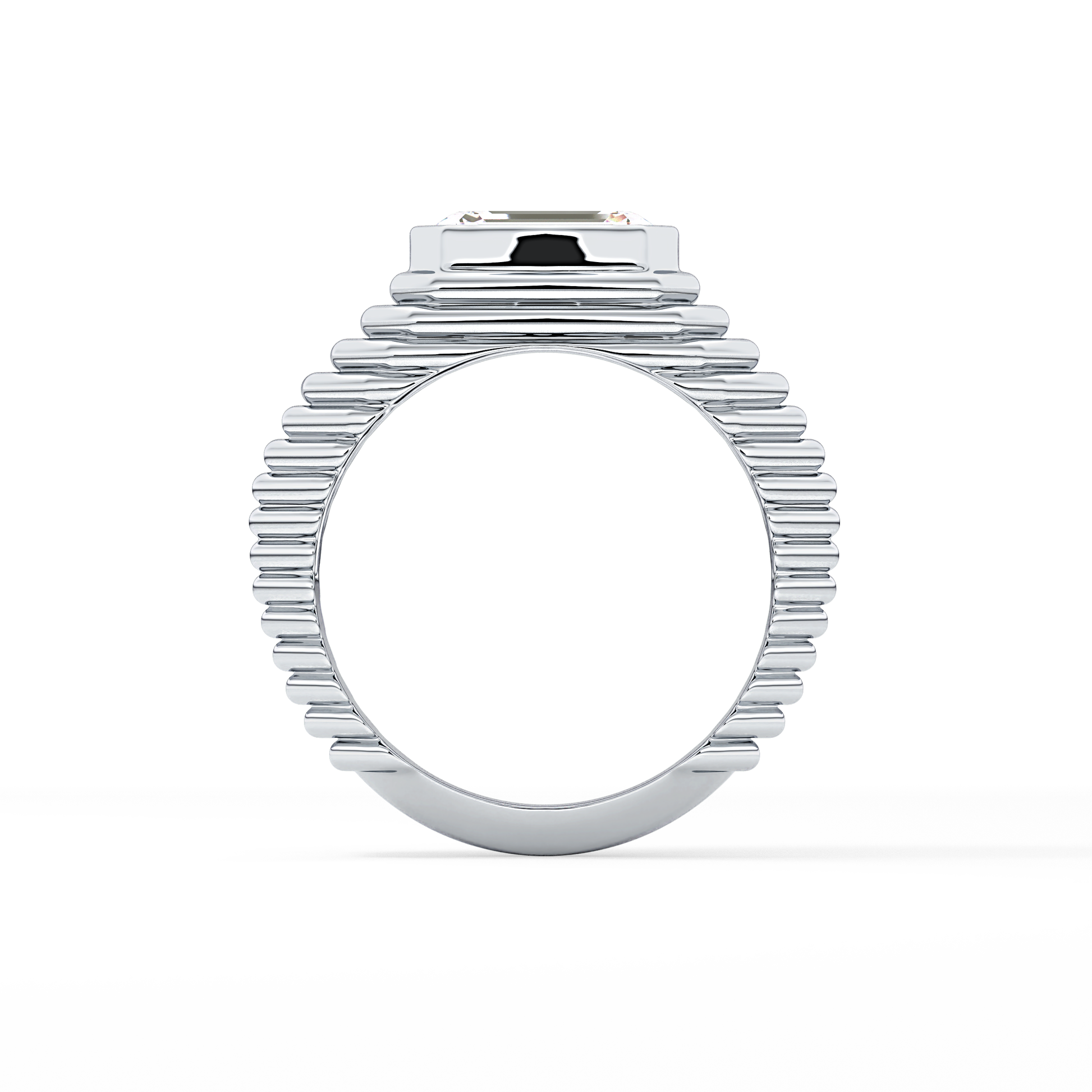 Emerald Bezel Lab Grown Diamond Engagement Ring