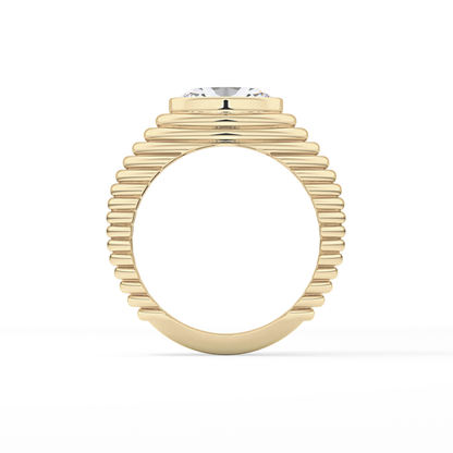 Oval Bezel Lab Grown Diamond Engagement Ring
