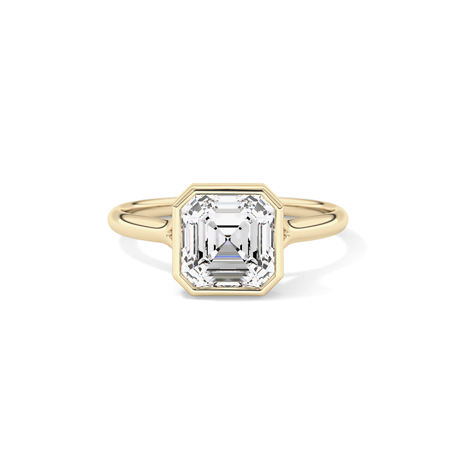 Asscher Bezel Lab Grown Diamond Engagement Ring