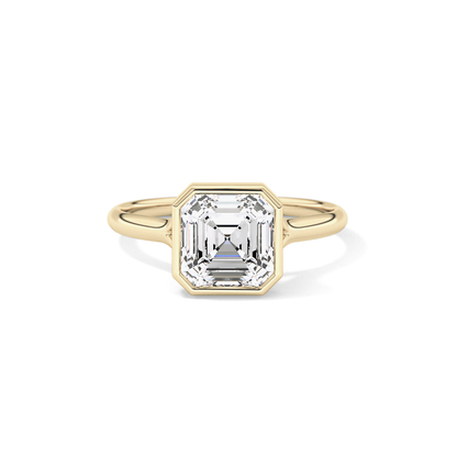 Asscher Bezel Lab Grown Diamond Engagement Ring