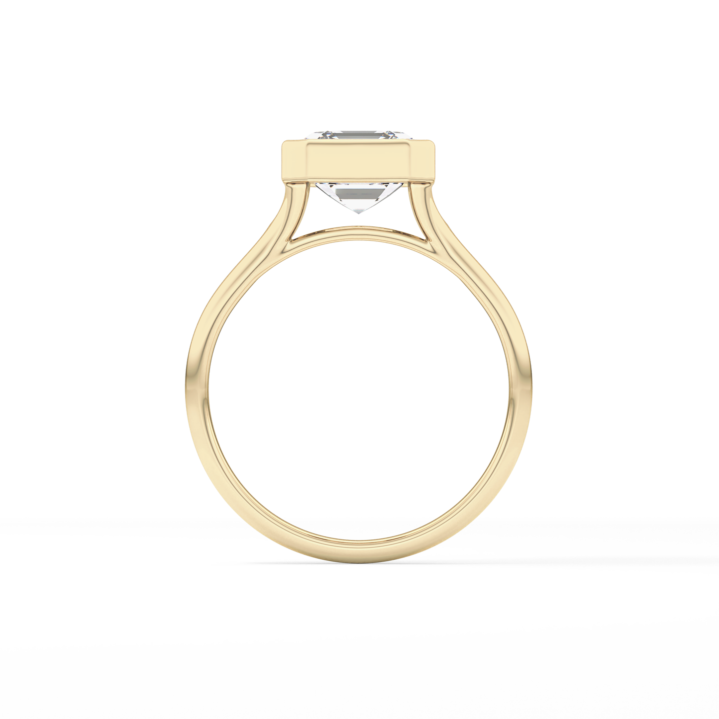 Asscher Bezel Lab Grown Diamond Engagement Ring