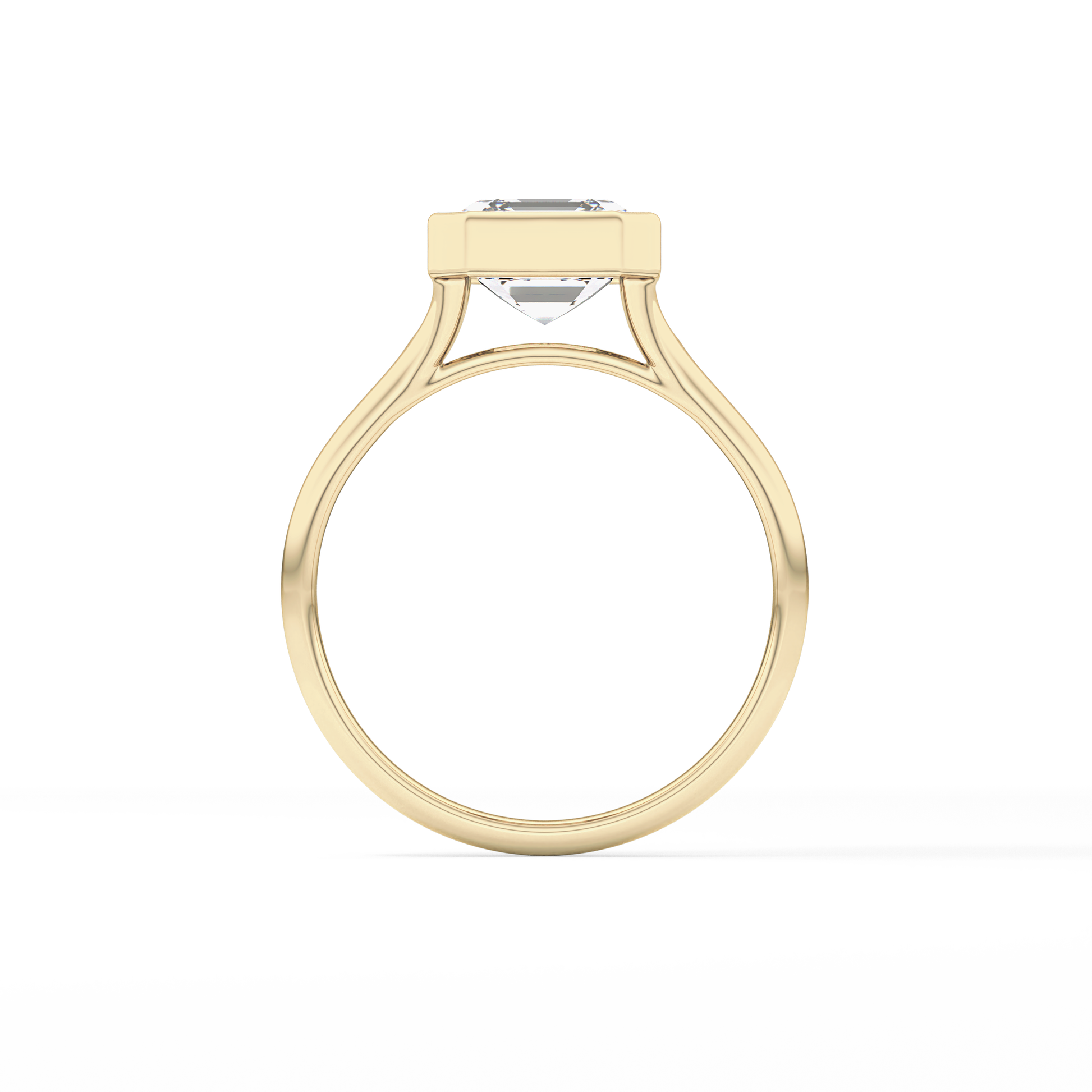 Asscher Bezel Lab Grown Diamond Engagement Ring