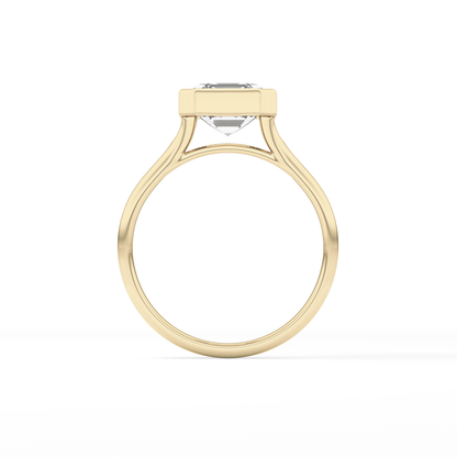 Asscher Bezel Lab Grown Diamond Engagement Ring