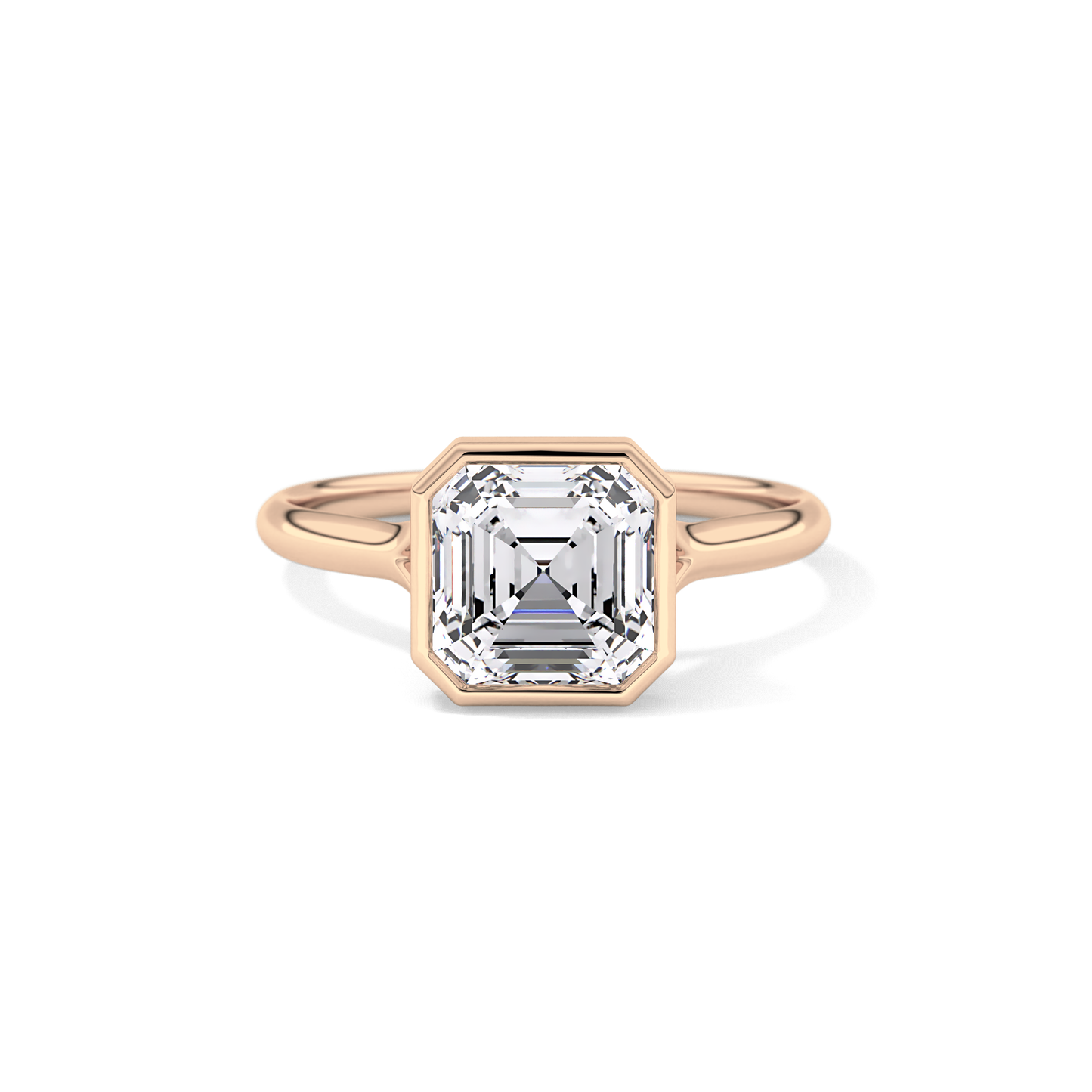 Asscher Bezel Lab Grown Diamond Engagement Ring