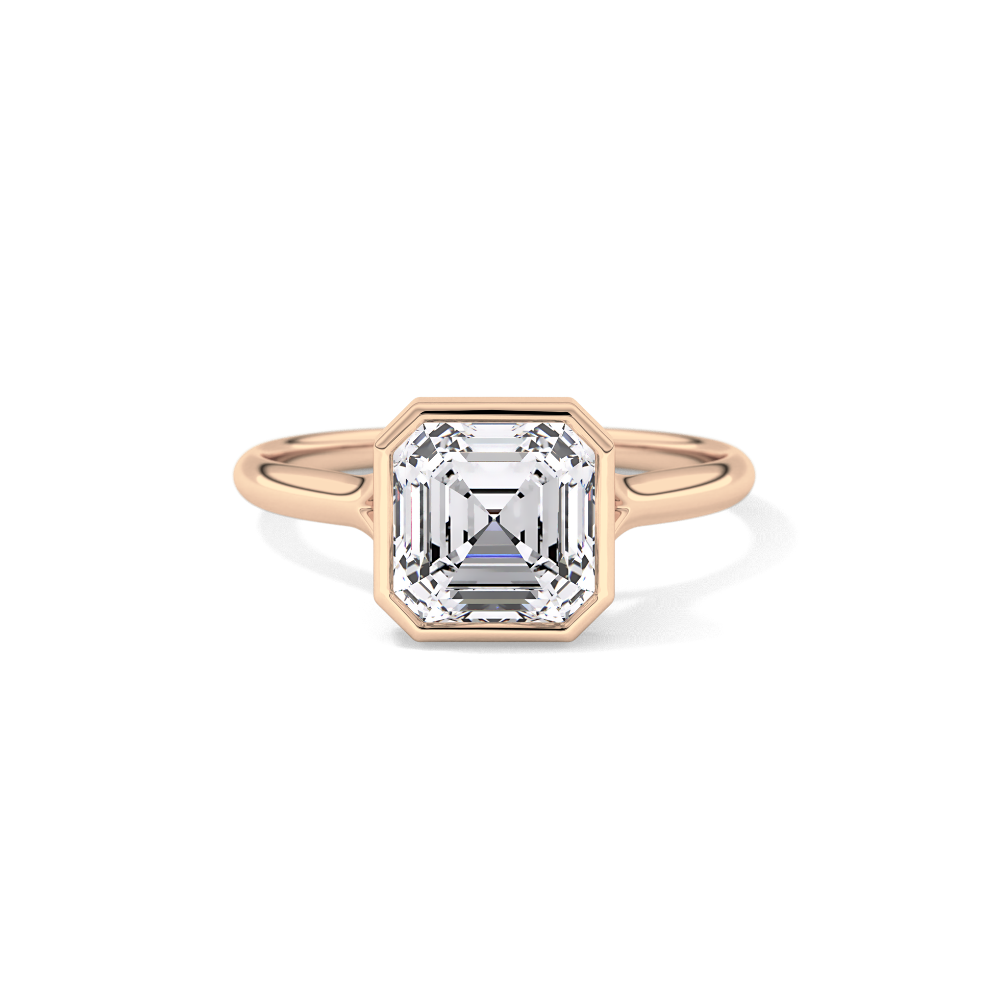 Asscher Bezel Lab Grown Diamond Engagement Ring