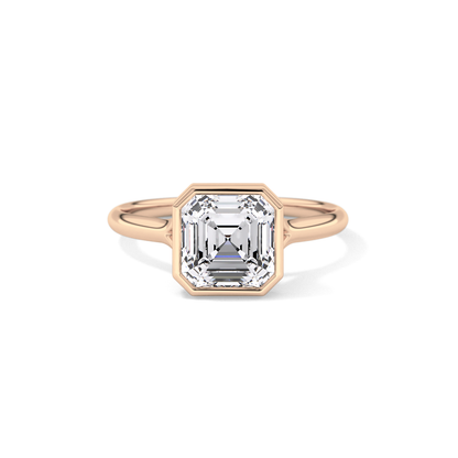 Asscher Bezel Lab Grown Diamond Engagement Ring