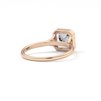 Asscher Bezel Lab Grown Diamond Engagement Ring