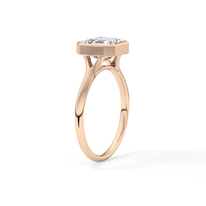Asscher Bezel Lab Grown Diamond Engagement Ring