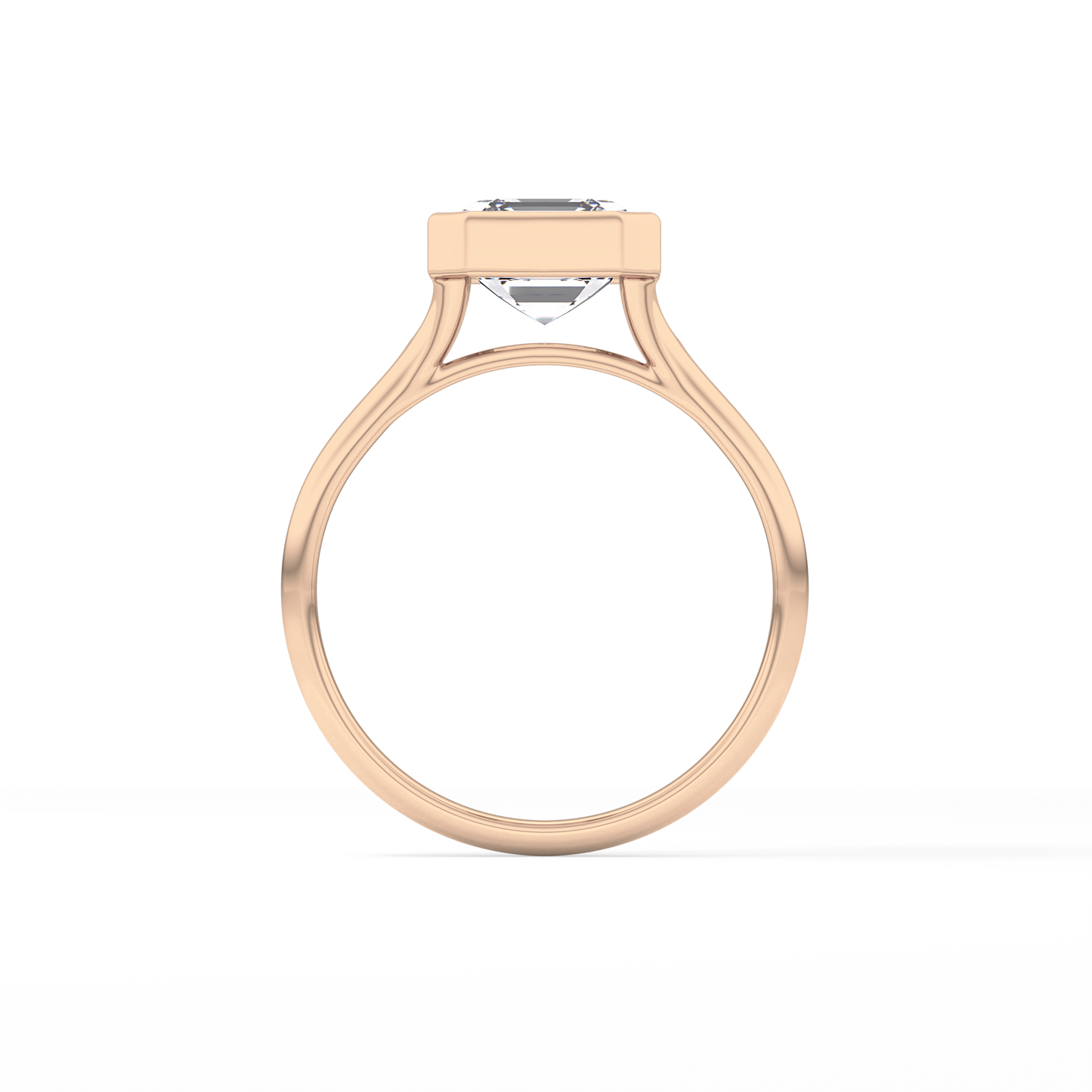 Asscher Bezel Lab Grown Diamond Engagement Ring