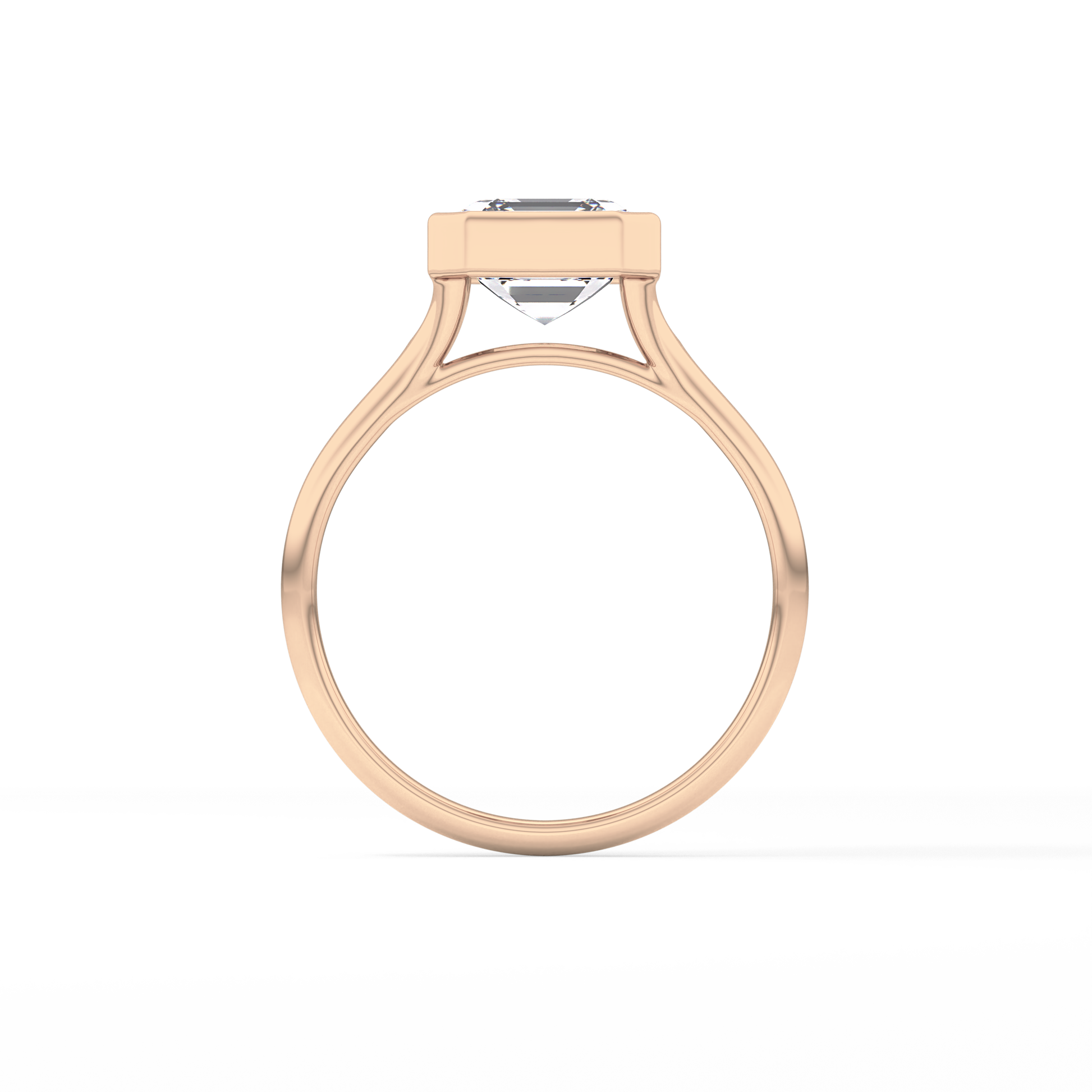 Asscher Bezel Lab Grown Diamond Engagement Ring