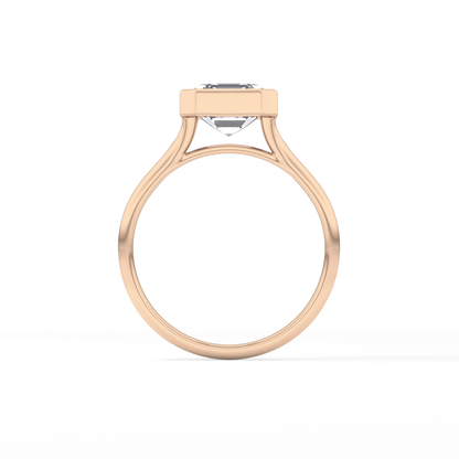 Asscher Bezel Lab Grown Diamond Engagement Ring