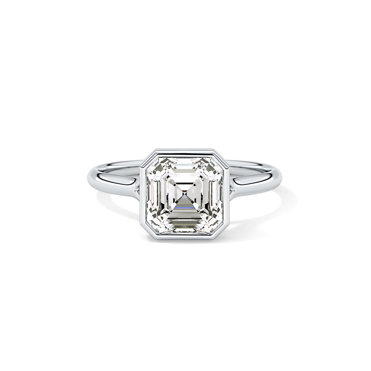 Asscher Bezel Lab Grown Diamond Engagement Ring