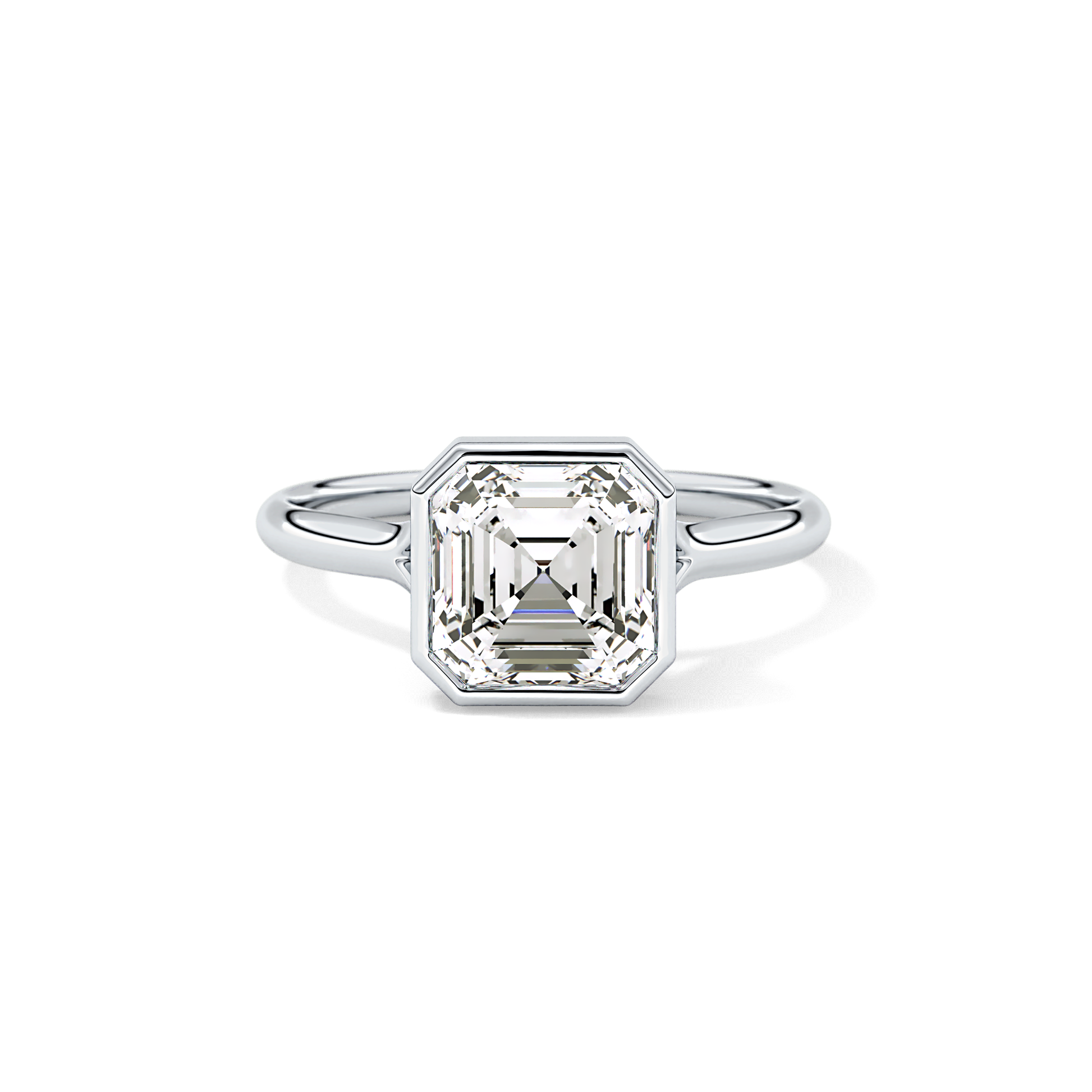 Asscher Bezel Lab Grown Diamond Engagement Ring