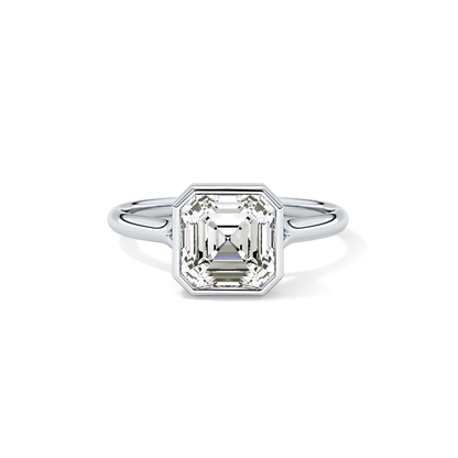 Asscher Bezel Lab Grown Diamond Engagement Ring