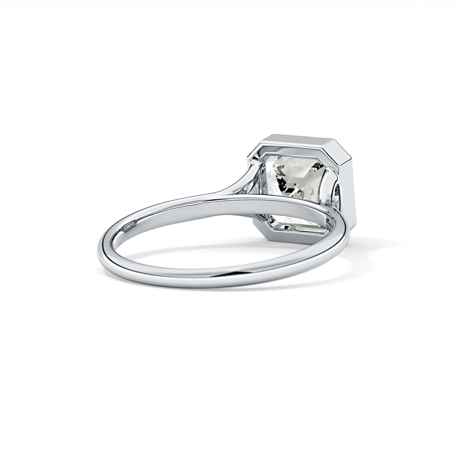 Asscher Bezel Lab Grown Diamond Engagement Ring