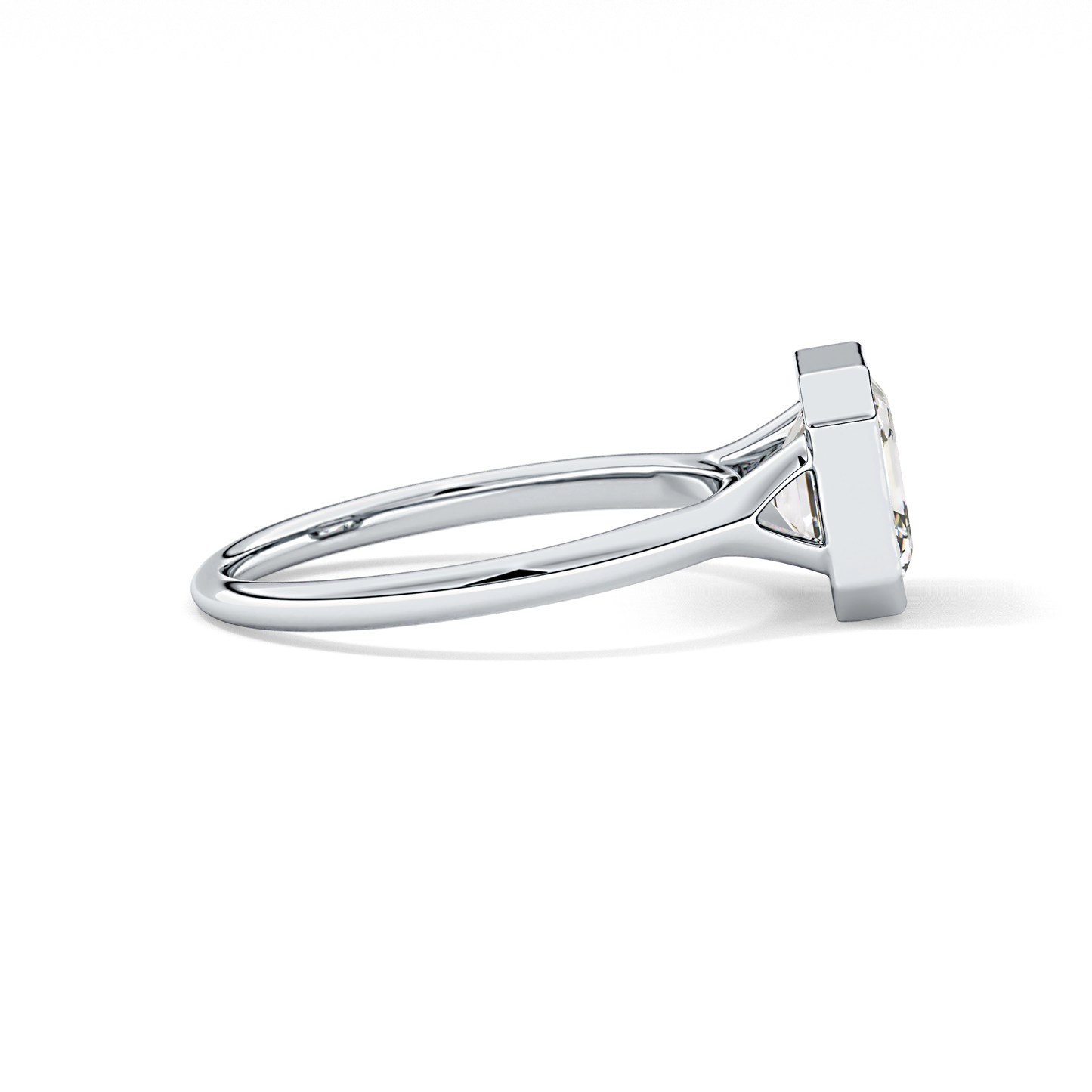 Asscher Bezel Lab Grown Diamond Engagement Ring