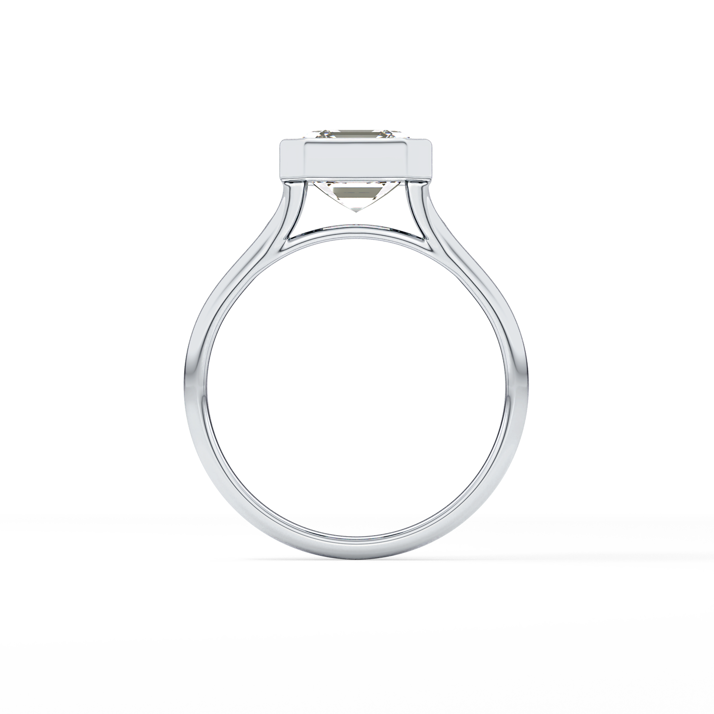 Asscher Bezel Lab Grown Diamond Engagement Ring