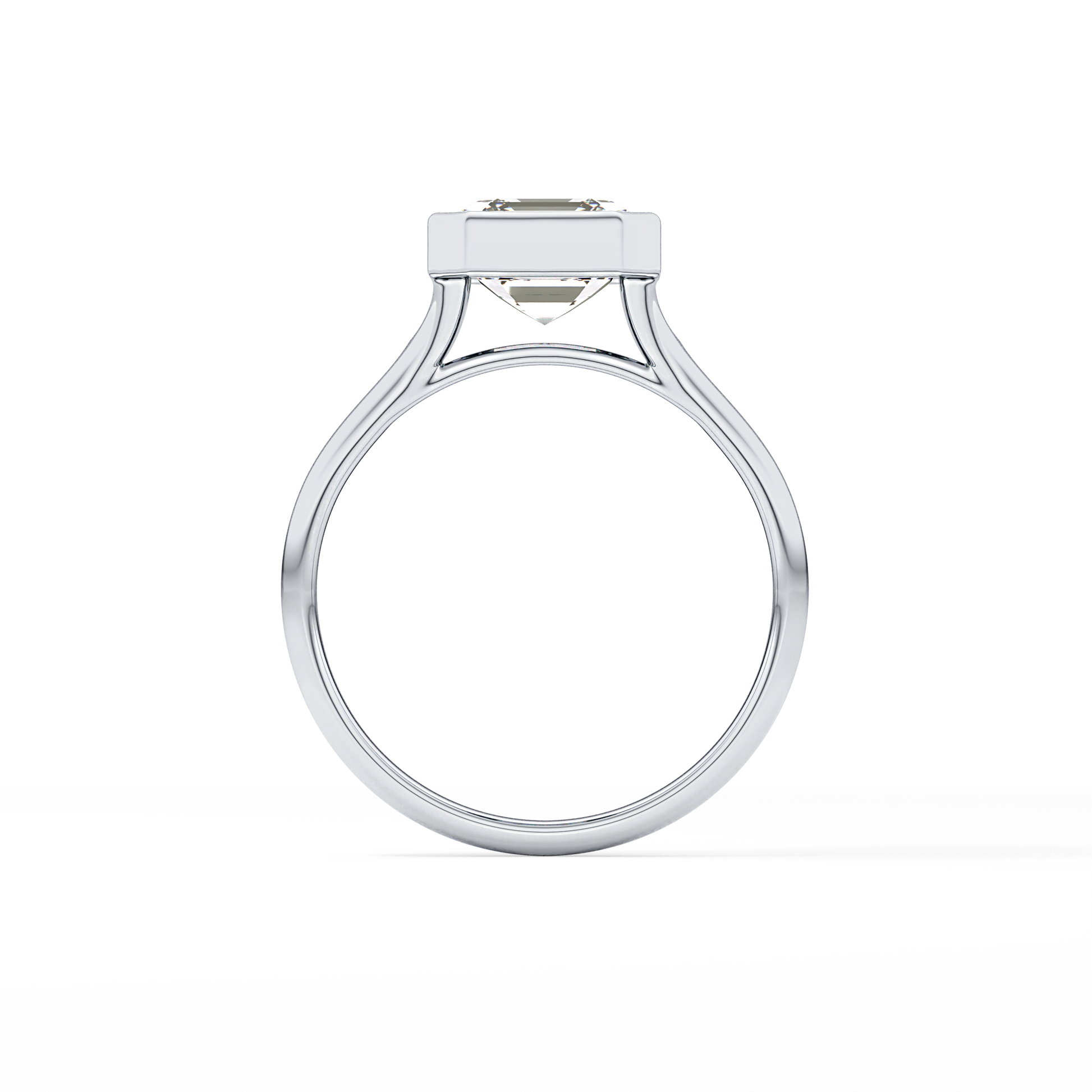 Asscher Bezel Lab Grown Diamond Engagement Ring