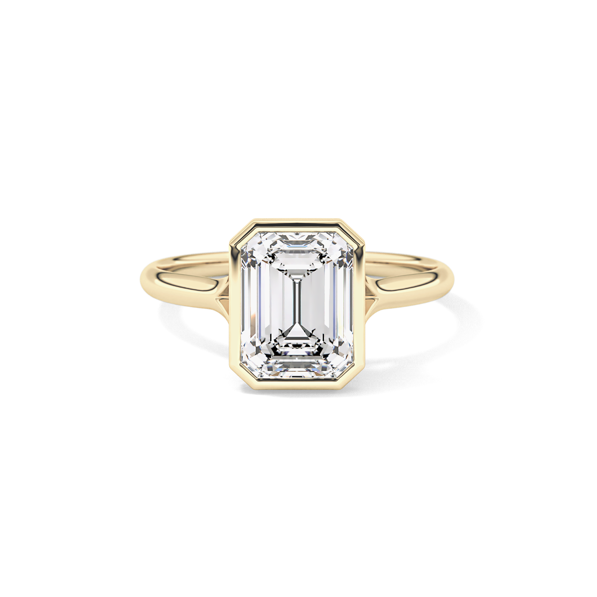 Emerald Bezel Lab Grown Diamond Engagement Ring